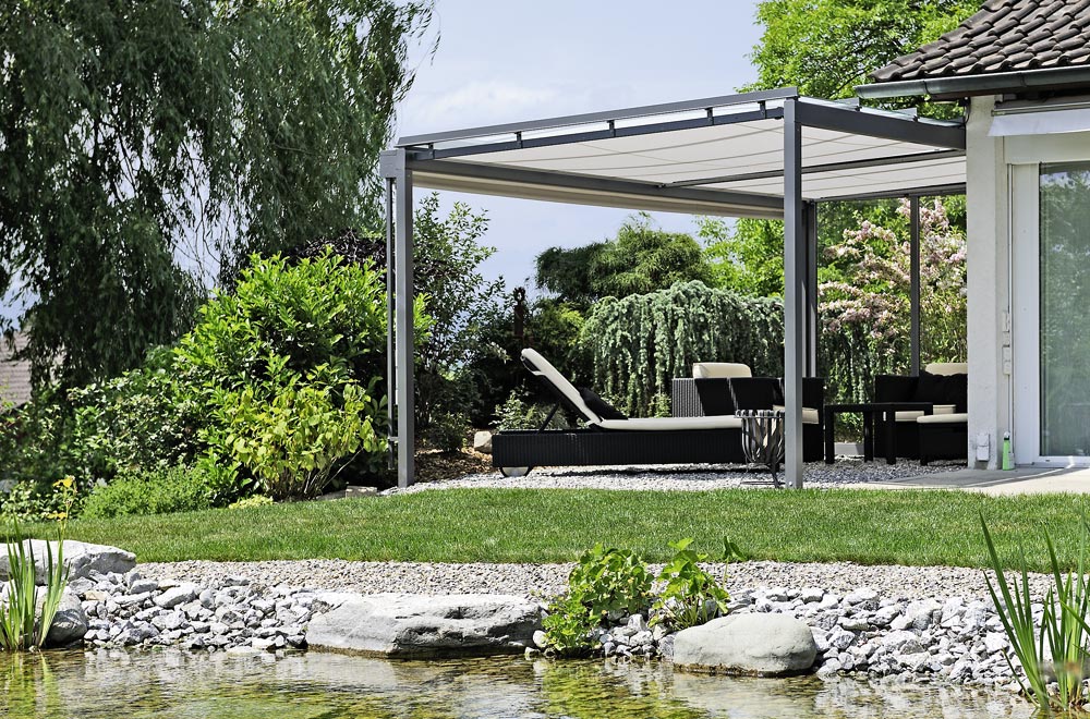 Horizontalrollstore für Sonnenschutz auf Ihrer Pergola